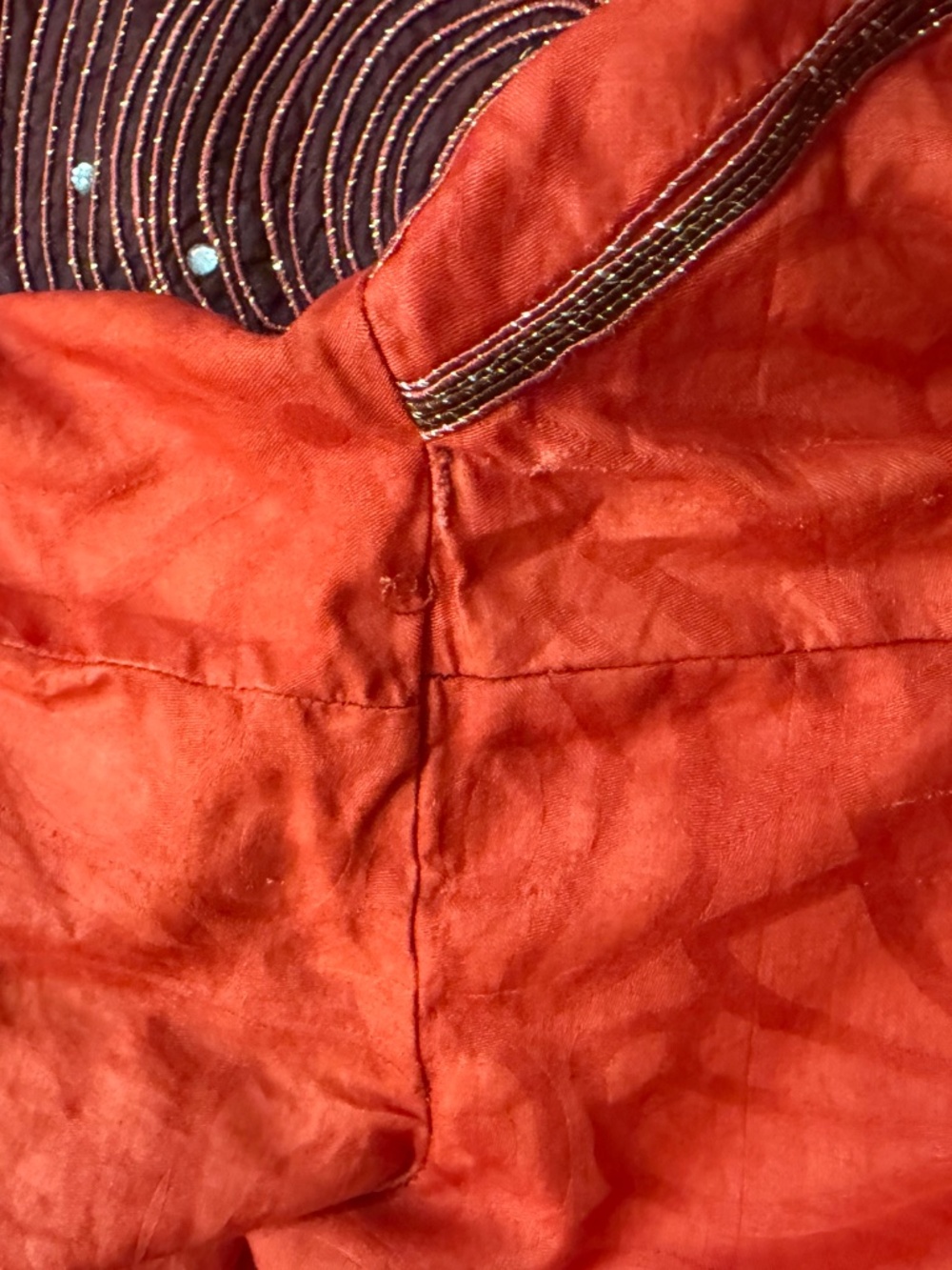 Unique, handmade orange embroidered jacket. - Picture 9 of 11